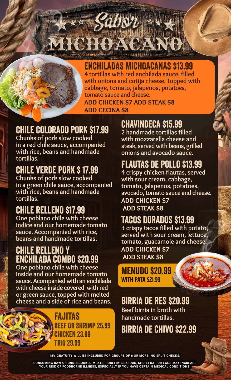 El Rodeo Bar & Grill меню