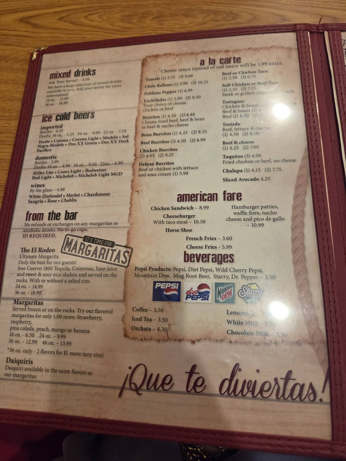El Rodeo Mexican Restaurant меню