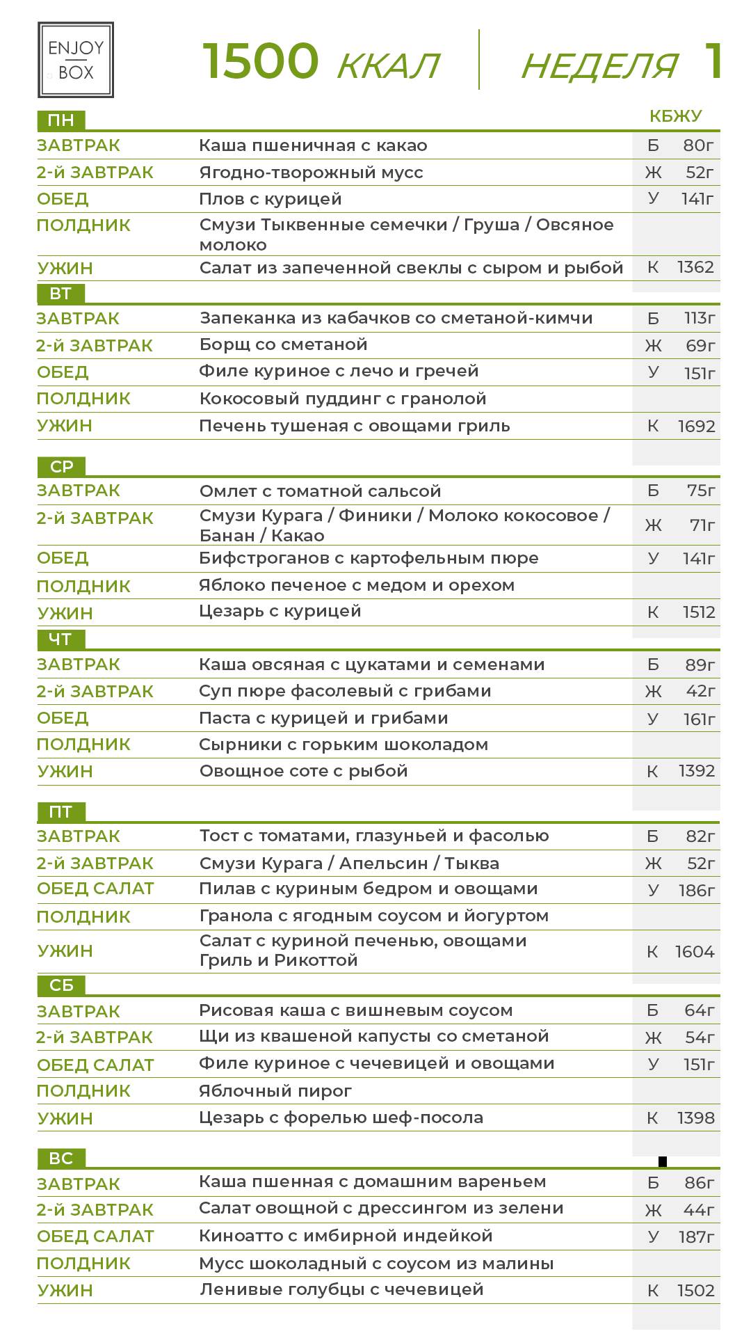 EnjoyBox меню
