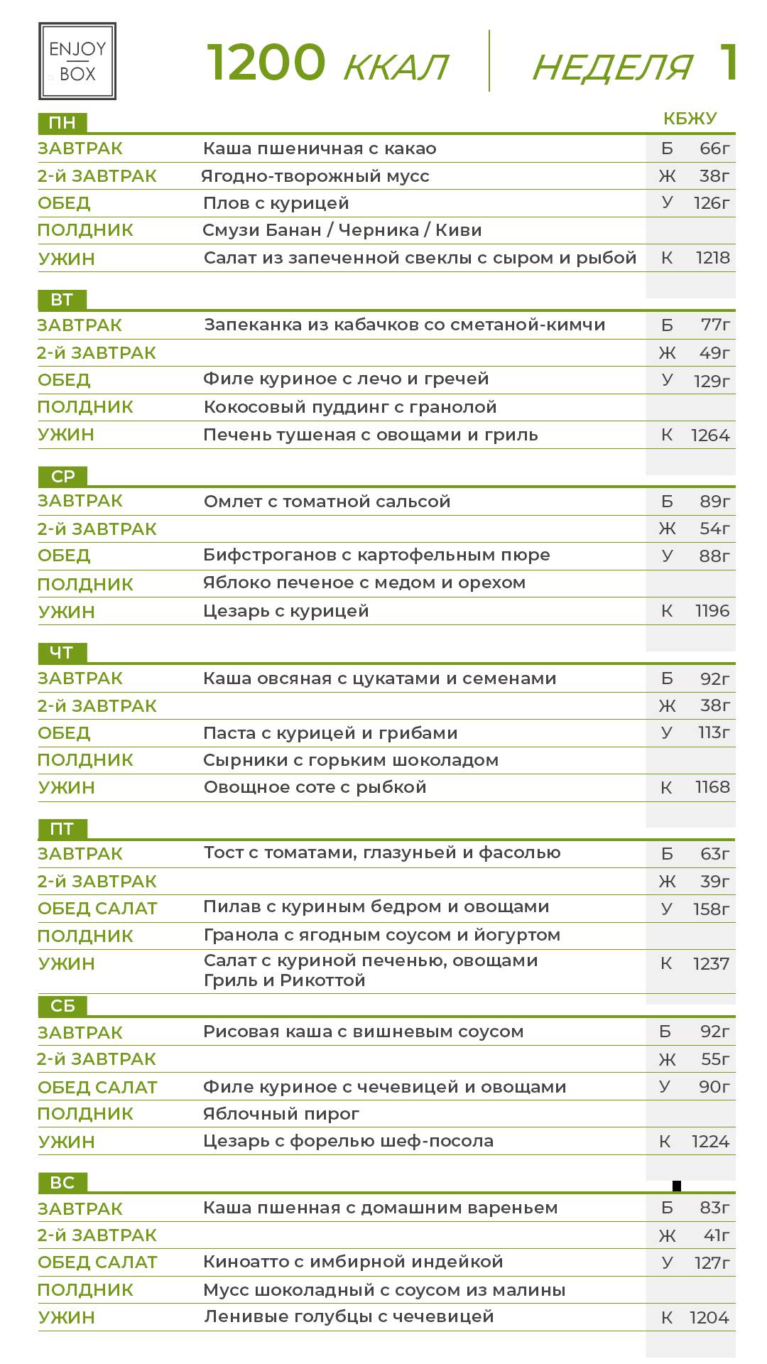 EnjoyBox меню
