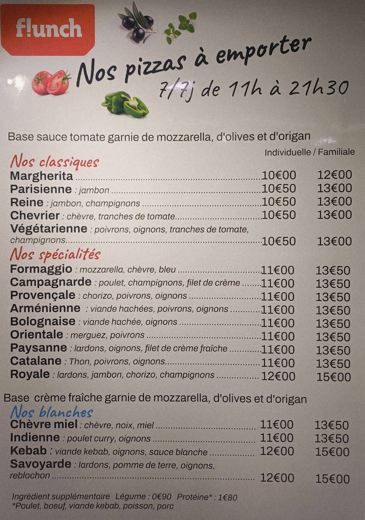 FLUNCH MANOSQUE меню