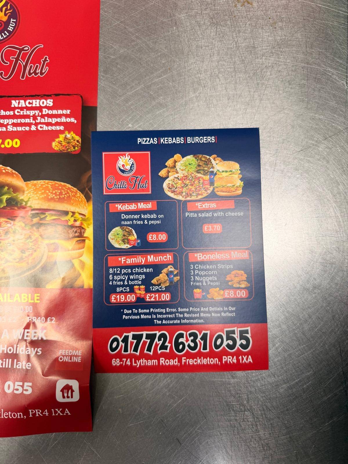 Chilli Hut меню