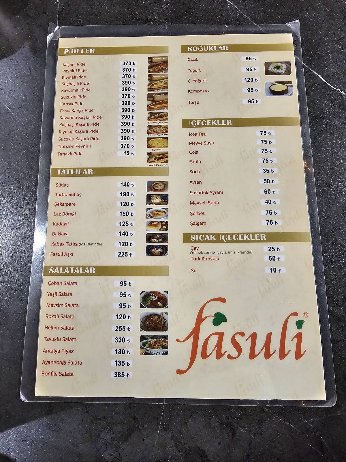 Fasuli Rize меню