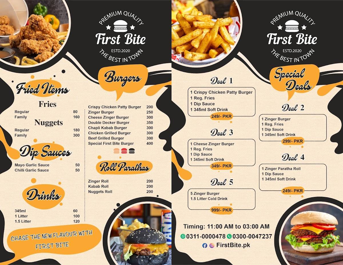 First Bite меню