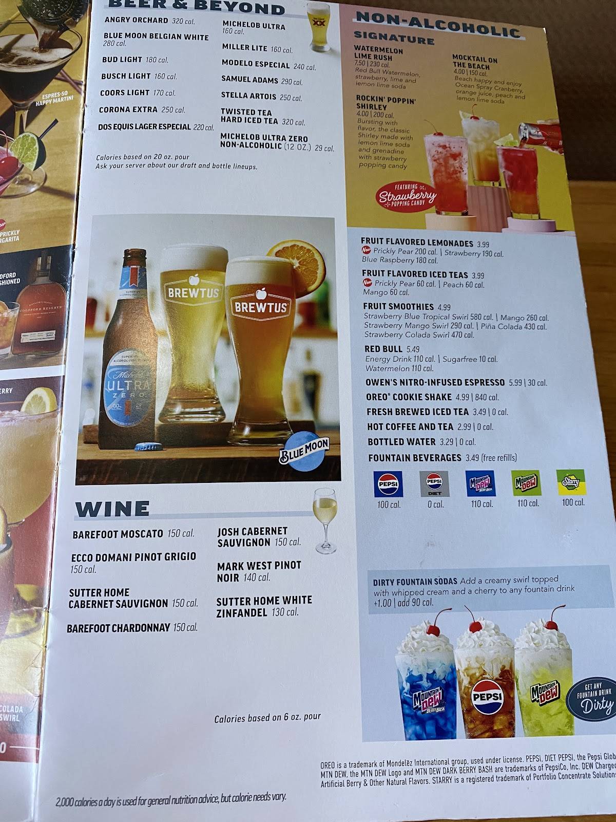 Applebee's Grill + Bar меню
