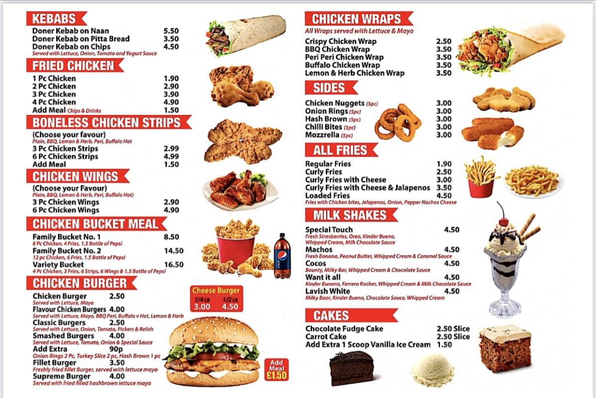 GFC ( Gourmet Fried Chicken ) меню