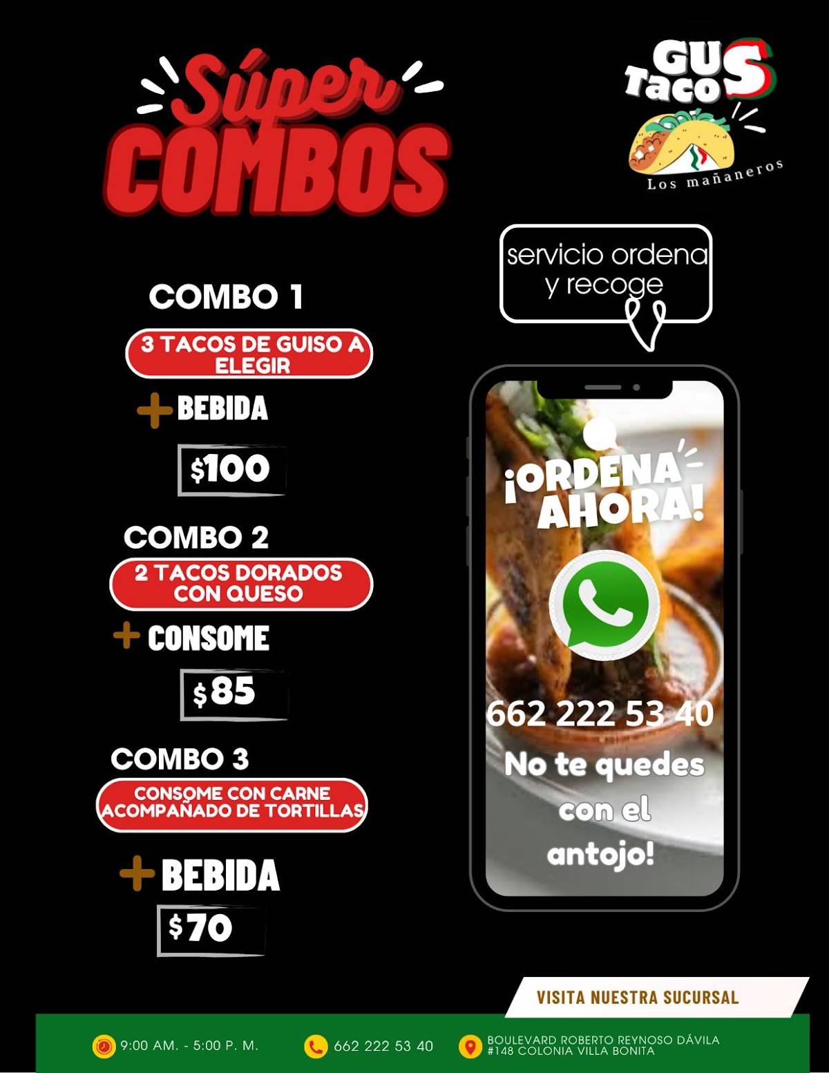 GUSTACOS меню