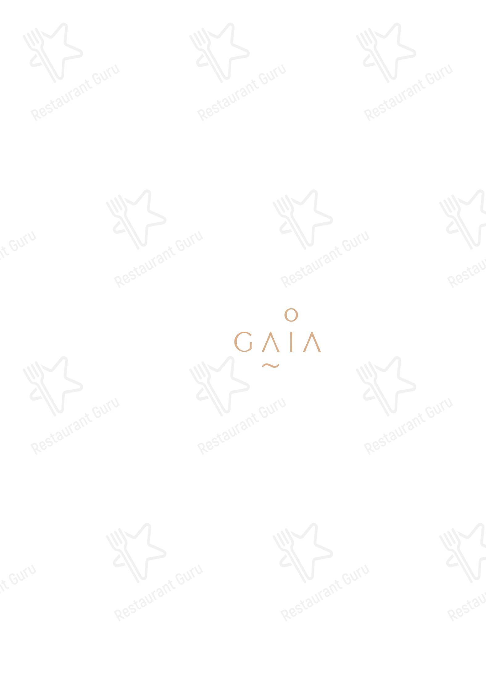 Меню ресторана Gaia Miami