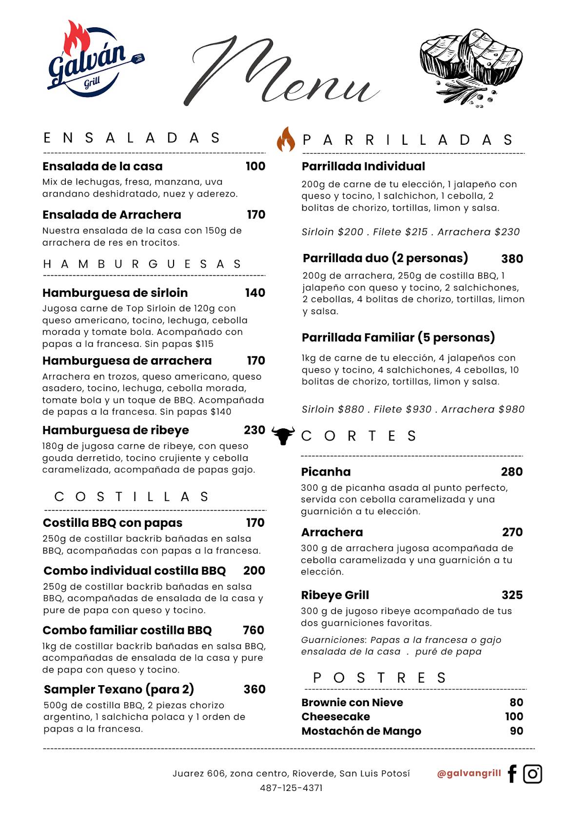 Galván Grill меню