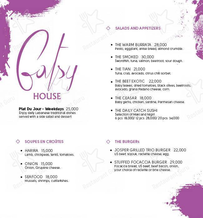 Gatsy House меню