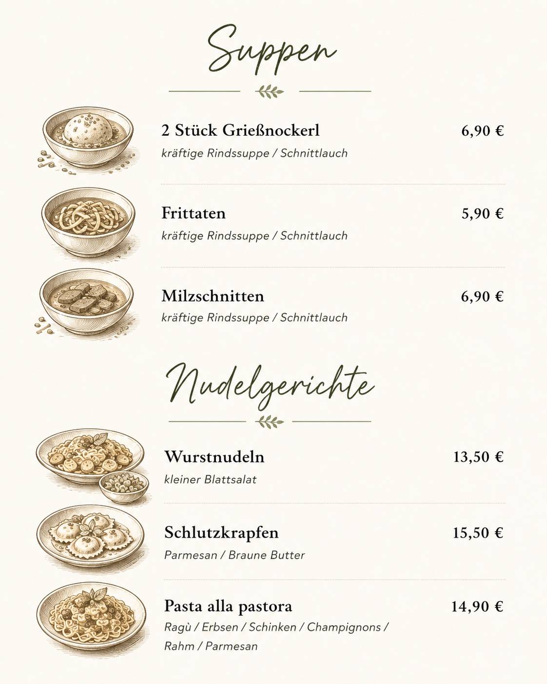 Golfrestaurant Rinn меню