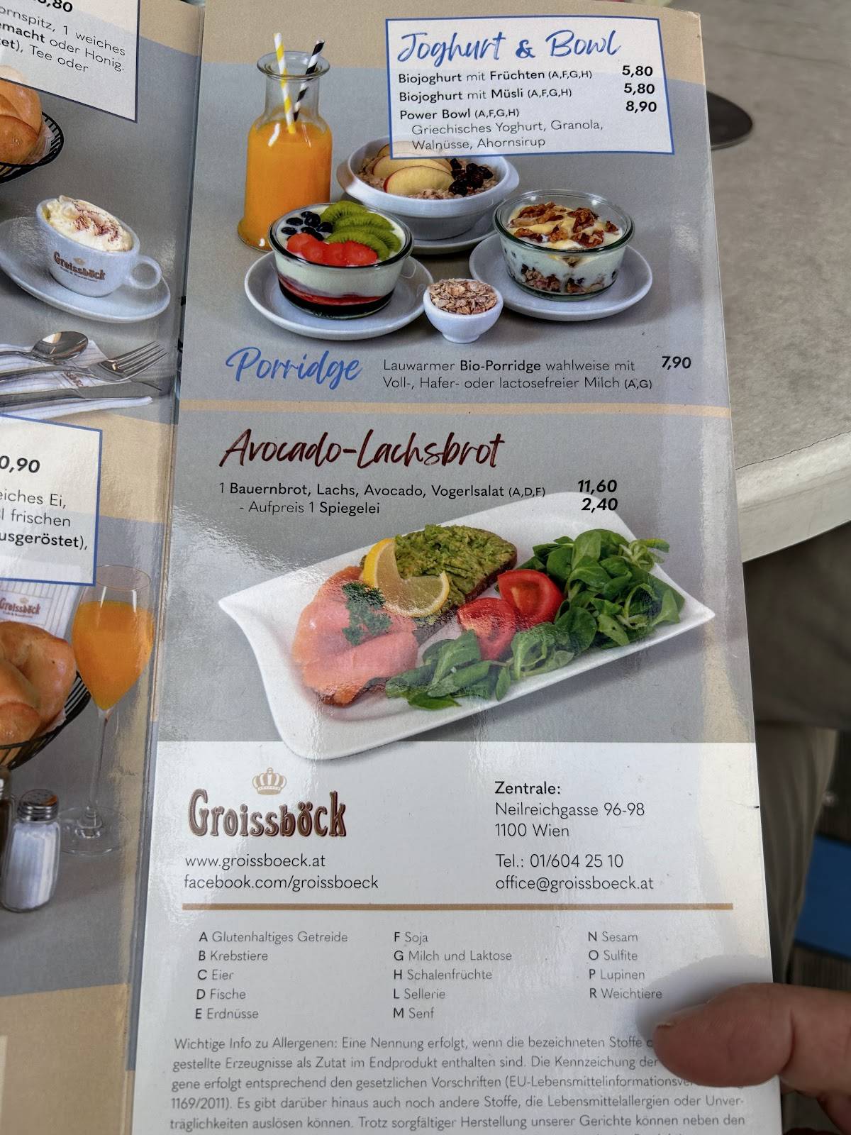 Groissböck Zentrale меню