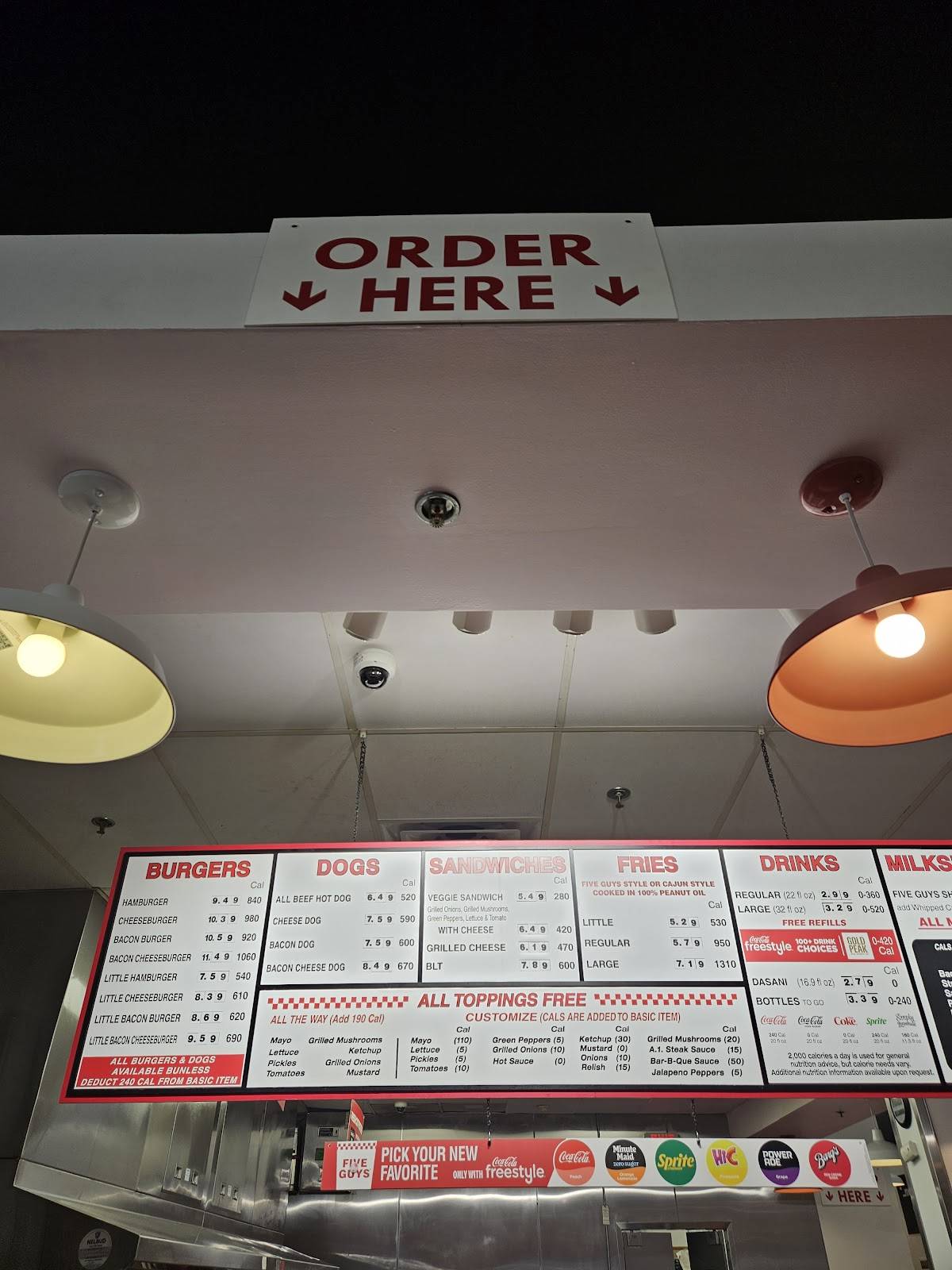Five Guys меню