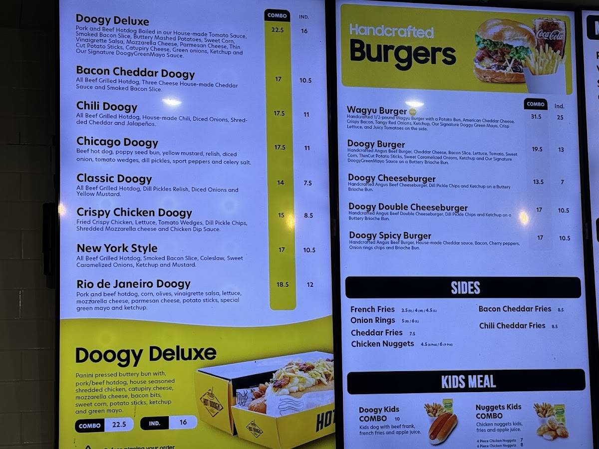 HotDoogy меню