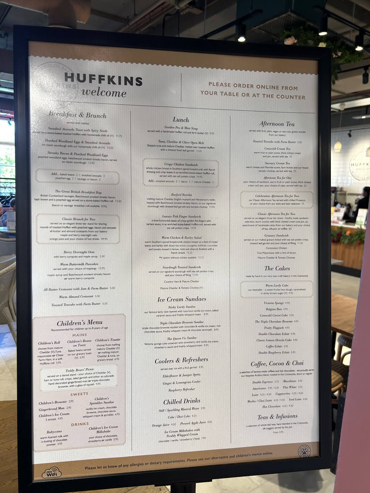Huffkins меню