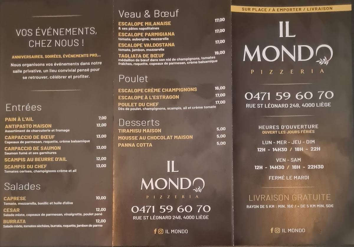 IL MONDO меню