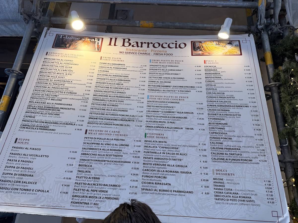 Il Barroccio Roma меню
