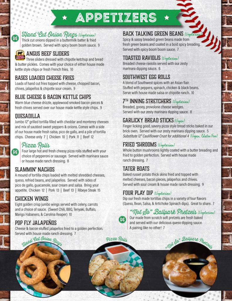 Infield Restaurant & Sports Bar меню