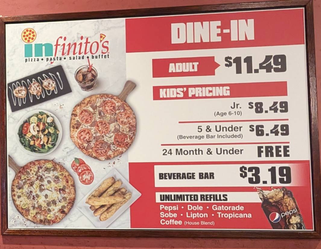 Infinito's Pizza меню