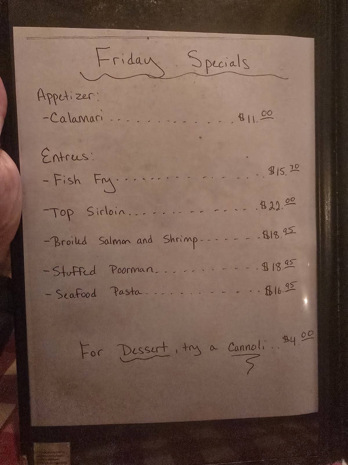 Infusino's Restaurant & Pizzeria меню