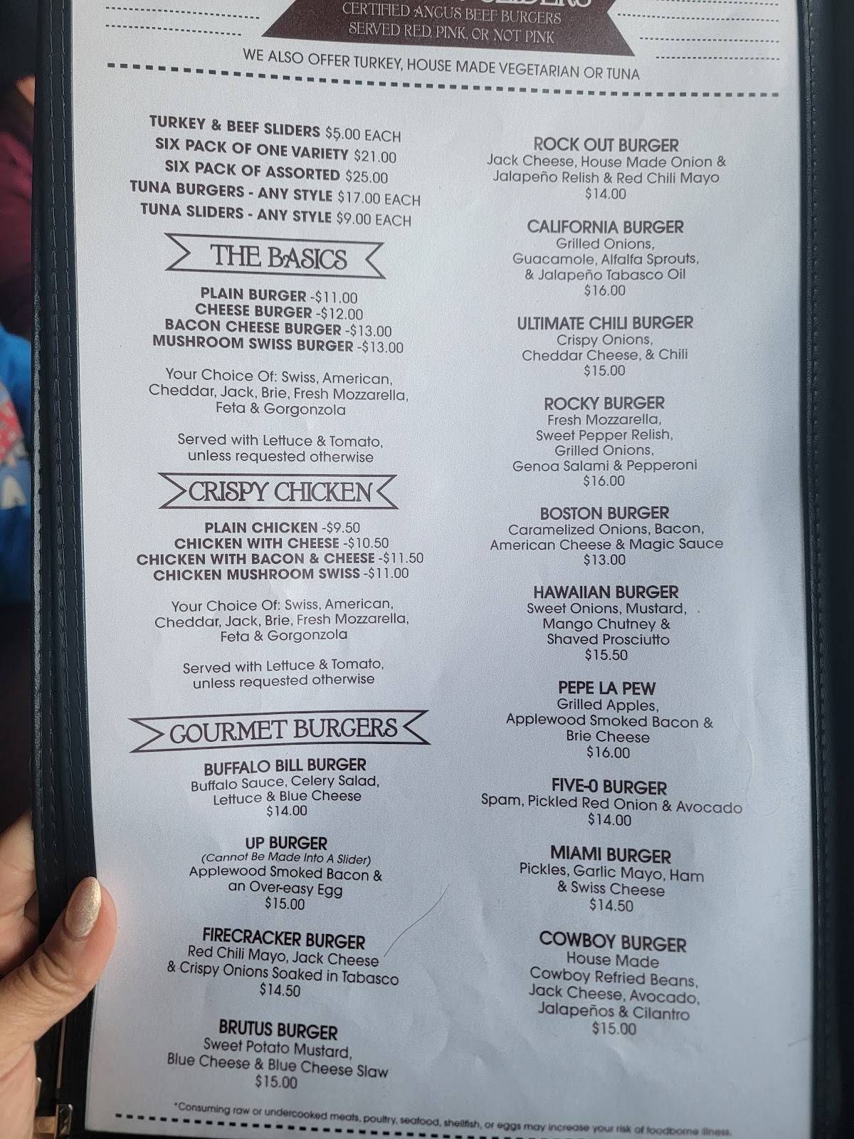 Jack Rabbit's Burgers, Wings and Things меню