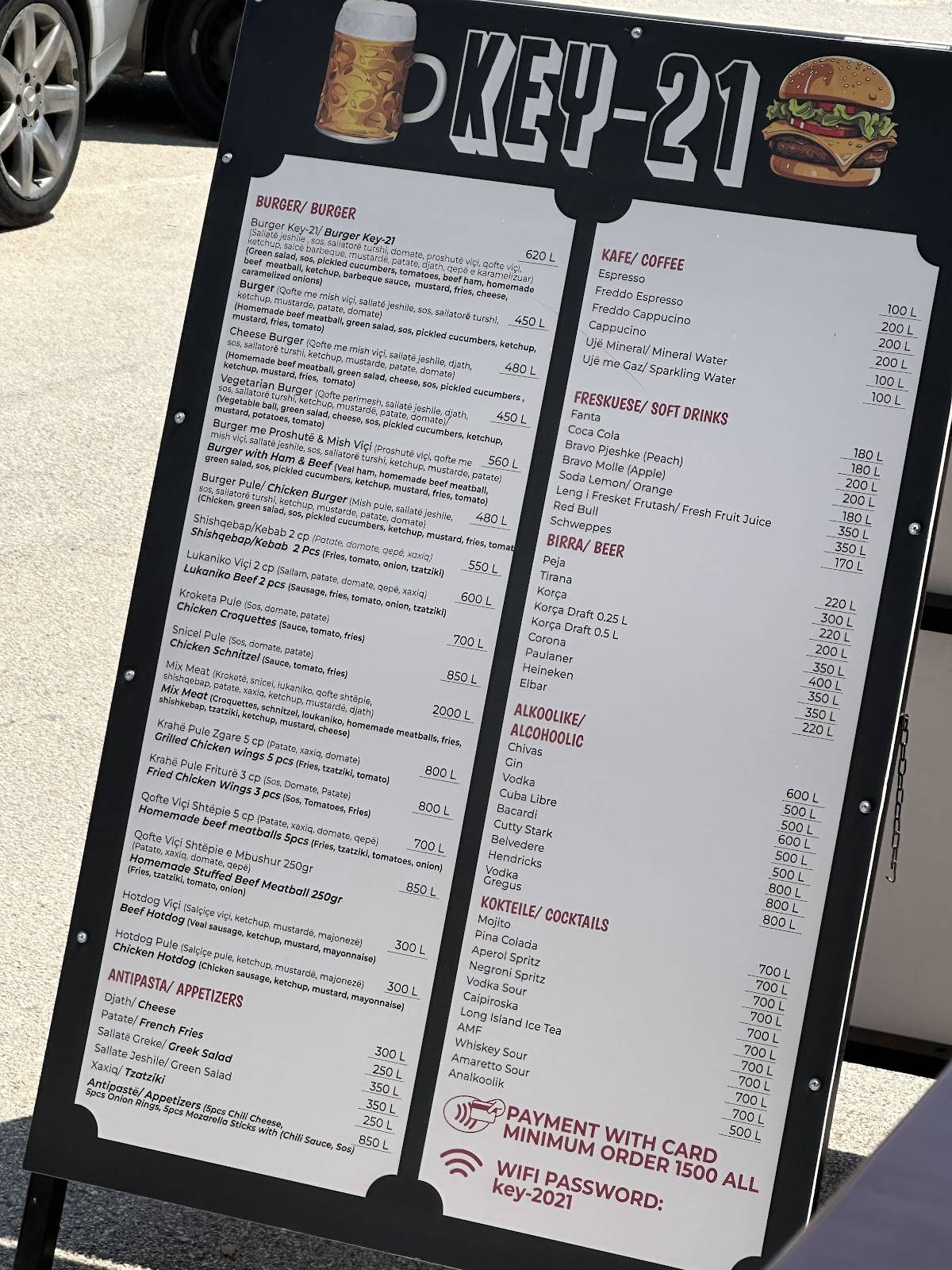 KEY-21 BURGER & GRILL меню