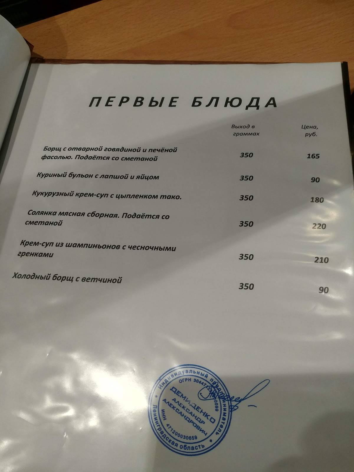 Сампо меню
