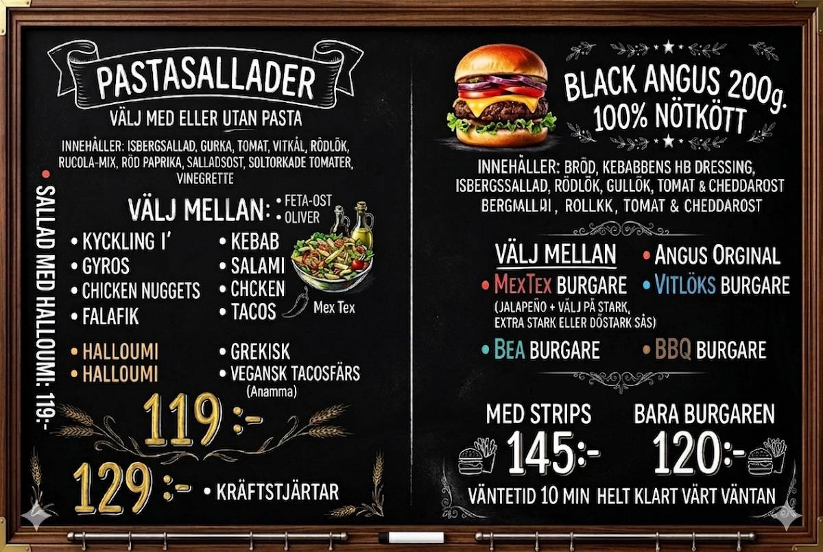 Kebabben På Larmgatan Ab меню