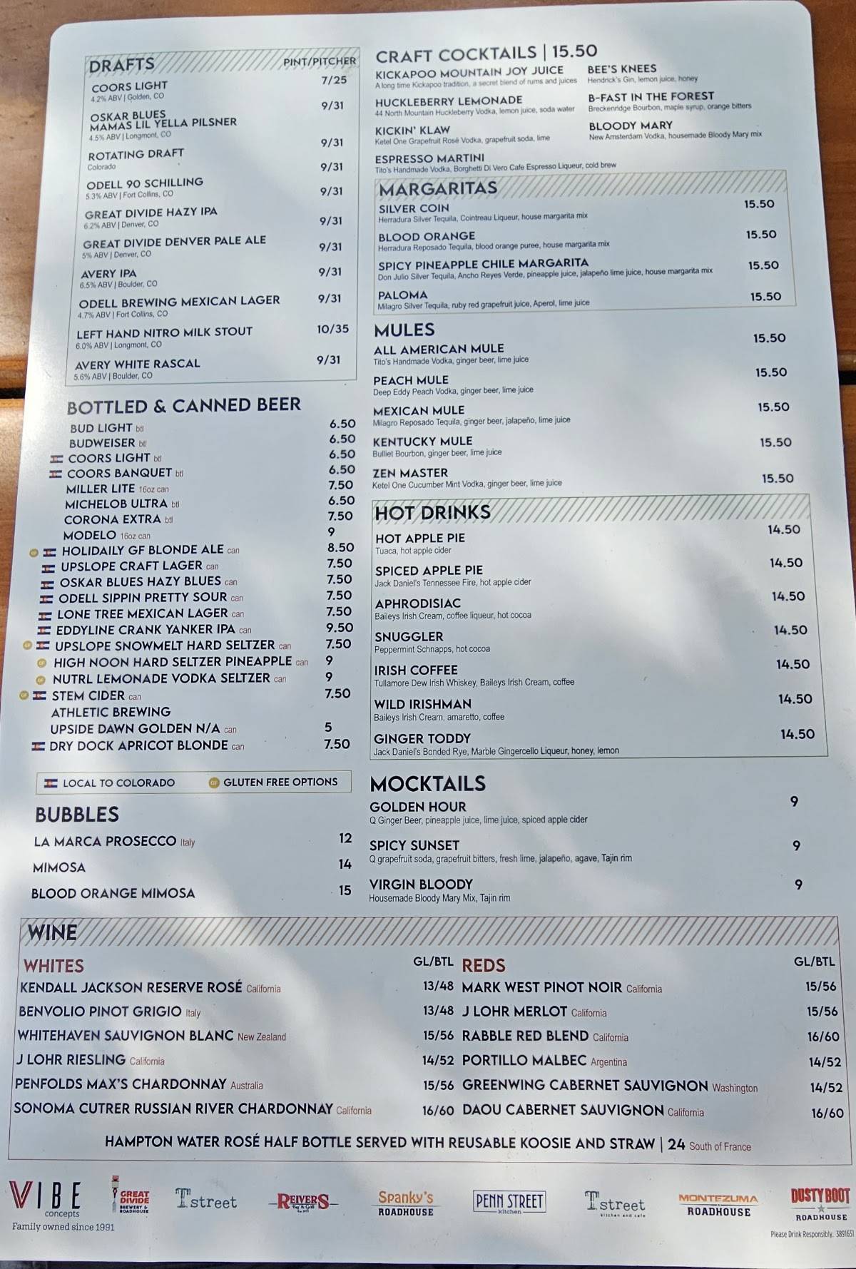 Kickapoo Tavern меню
