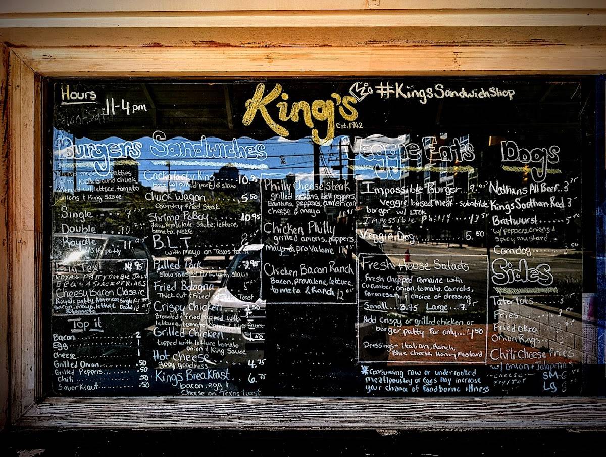 King's Sandwich Shop меню
