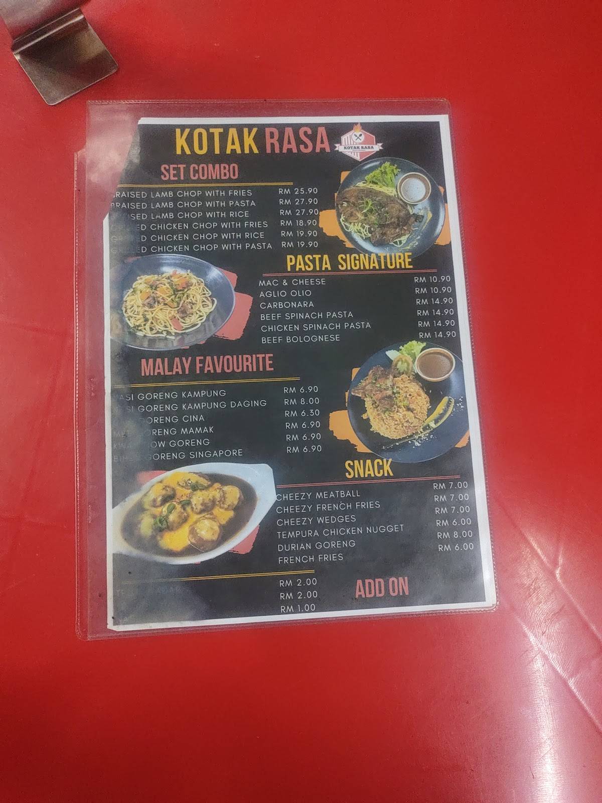 Kotak Rasa меню