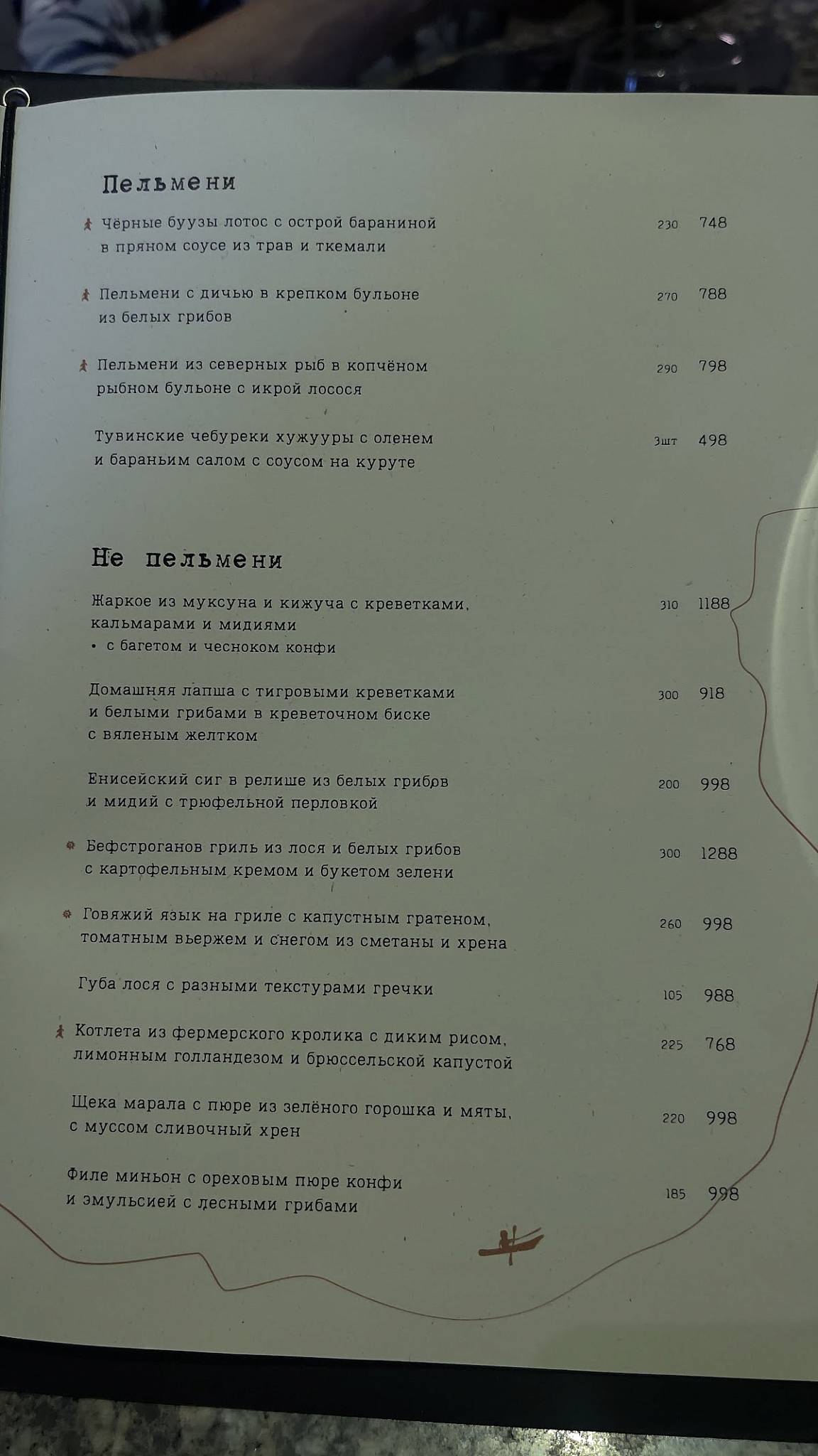 Тунгуска меню