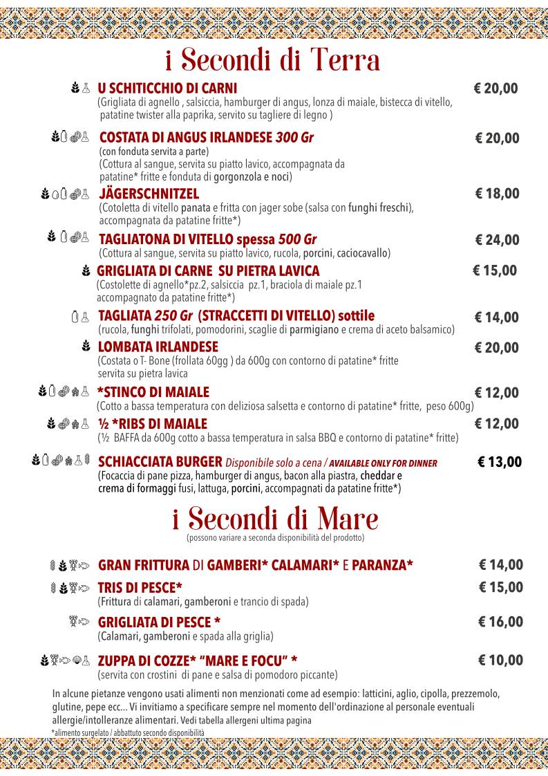 LA ROCCA ALBERGO RISTORANTE SALA RICEVIMENTI PIZZERIA меню