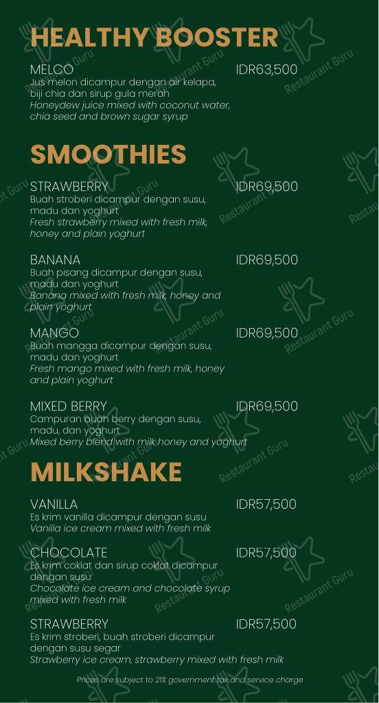 LL One Restaurant в Gunung Geulis - Меню