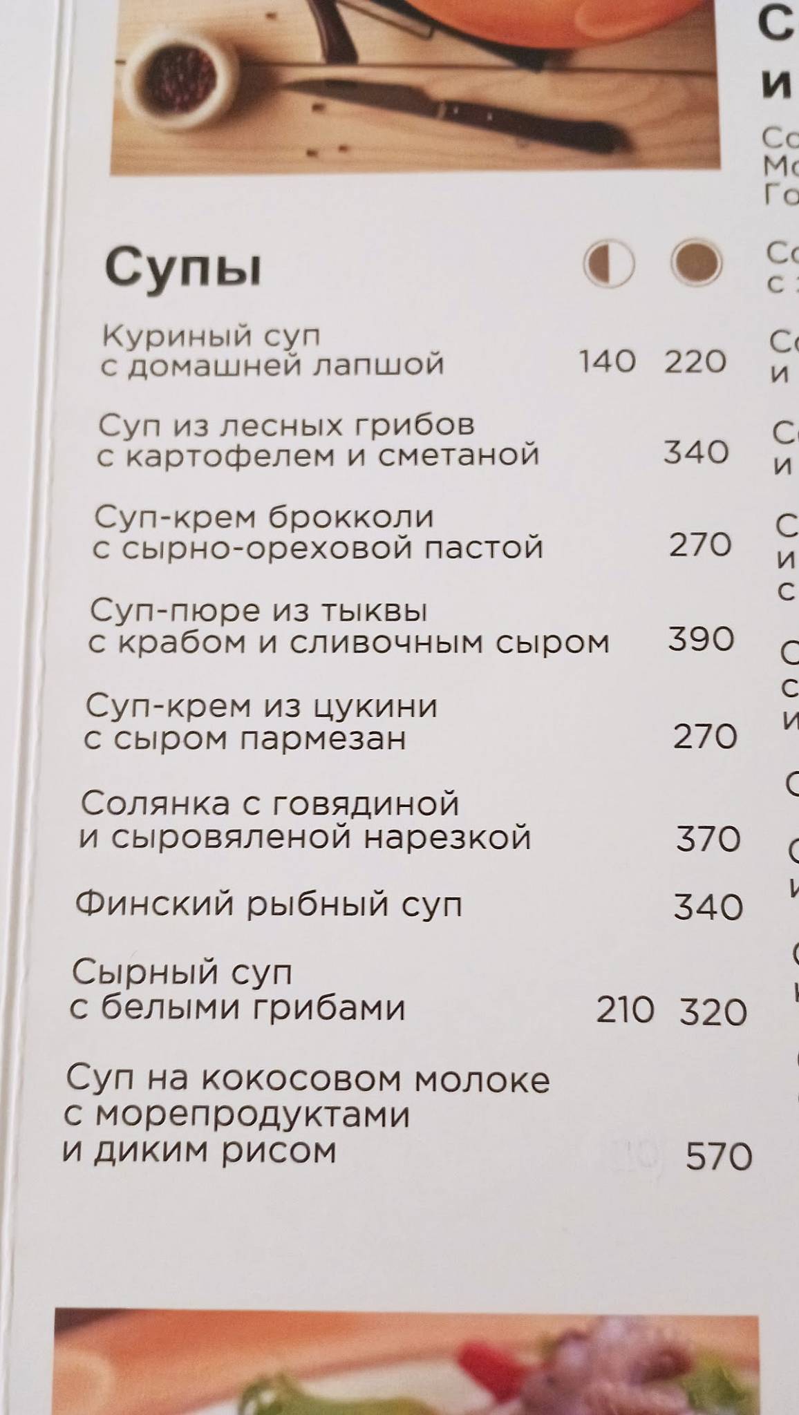 Кошки меню