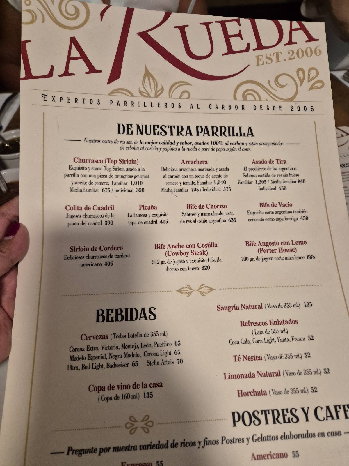 La Rueda меню