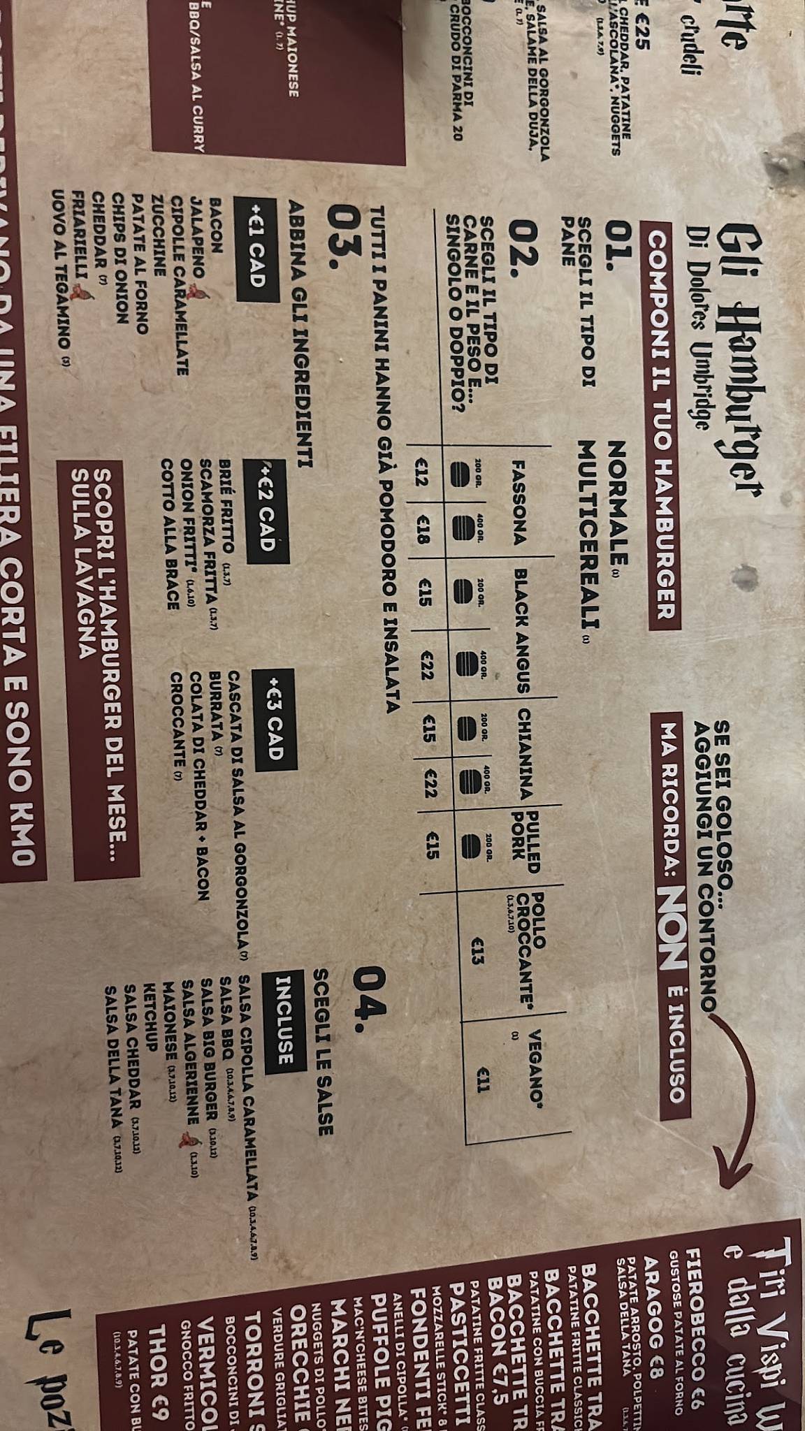 La Tana - Hamburgheria & Birreria Cameri меню