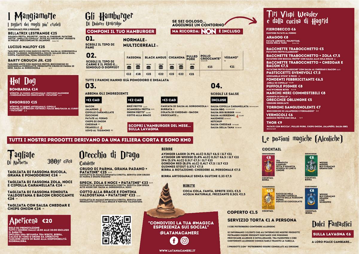 La Tana - Hamburgheria & Birreria Cameri меню