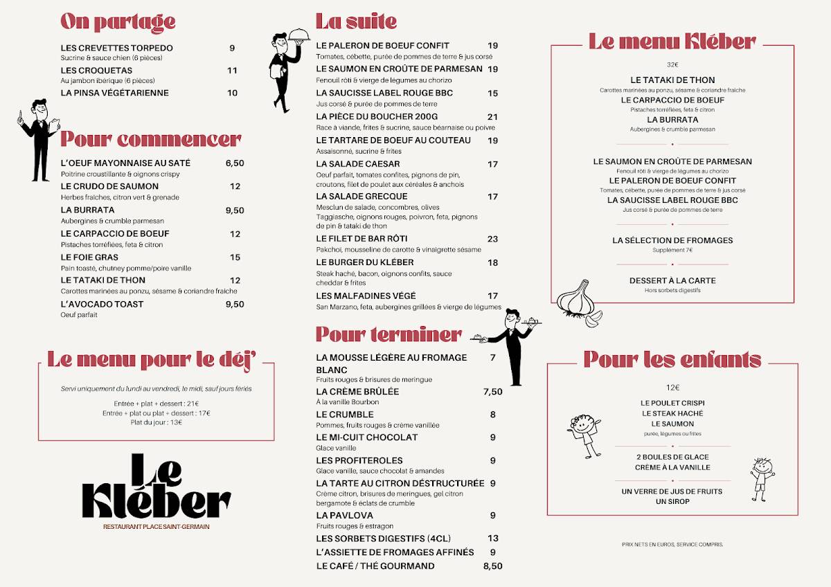 Le Kléber Rennes меню