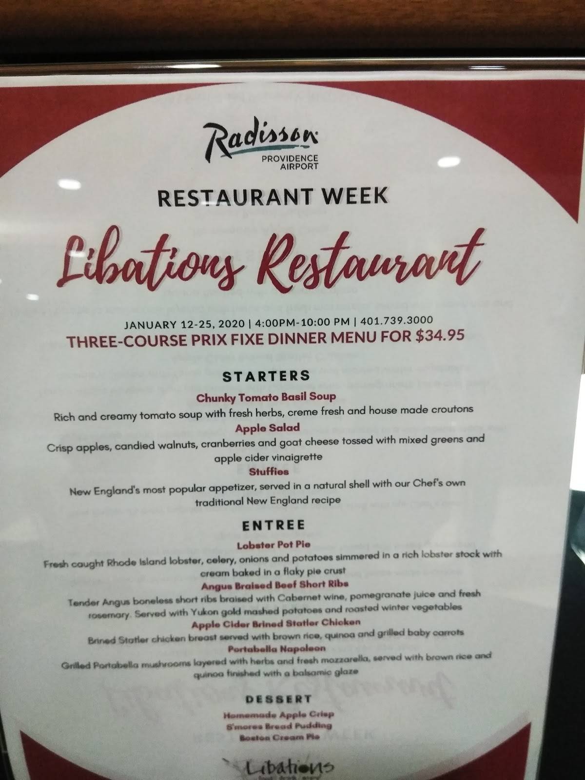 Libations Restaurant & Lounge меню