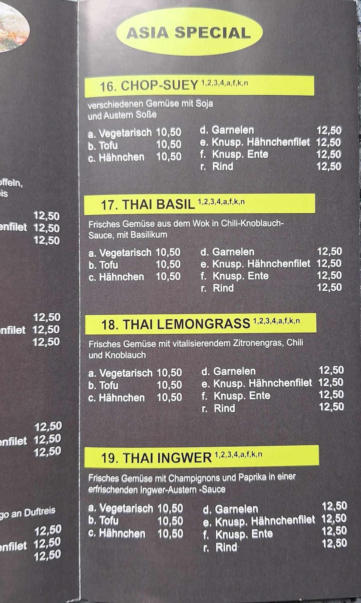 THAI BAMBUS меню