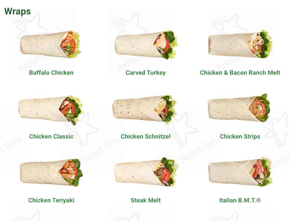 Subway меню