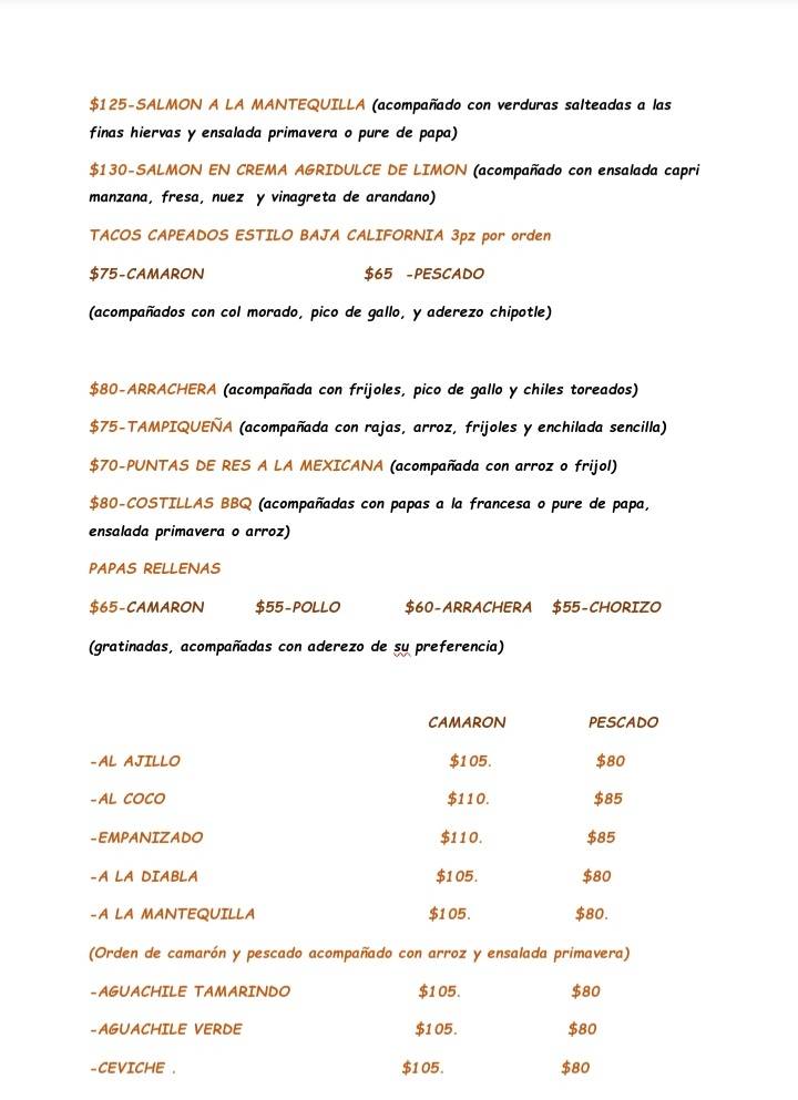 Los Envinados de Rincón Azteca Taqueria Y MAS меню