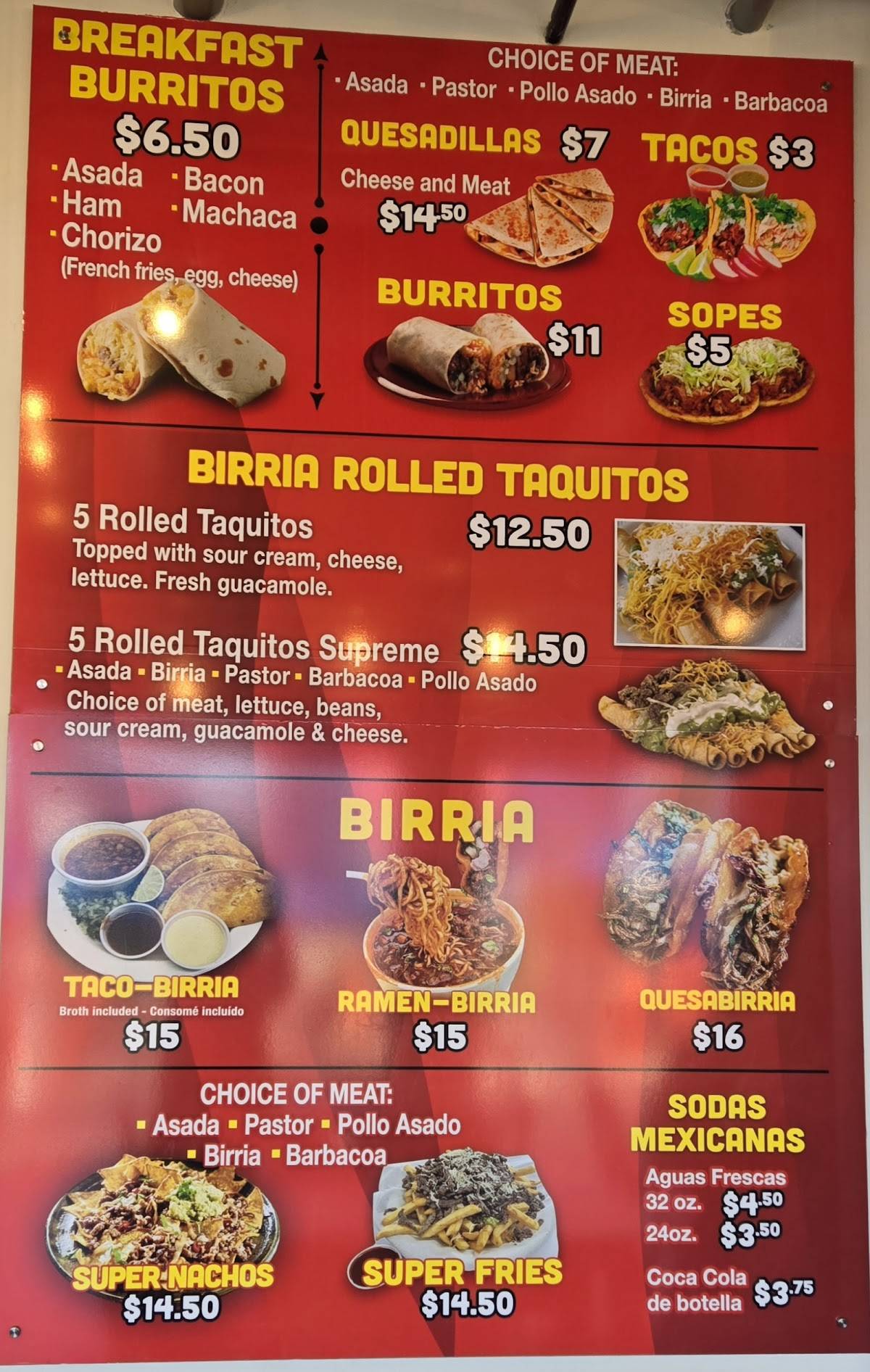 Los Tacos del Rey меню