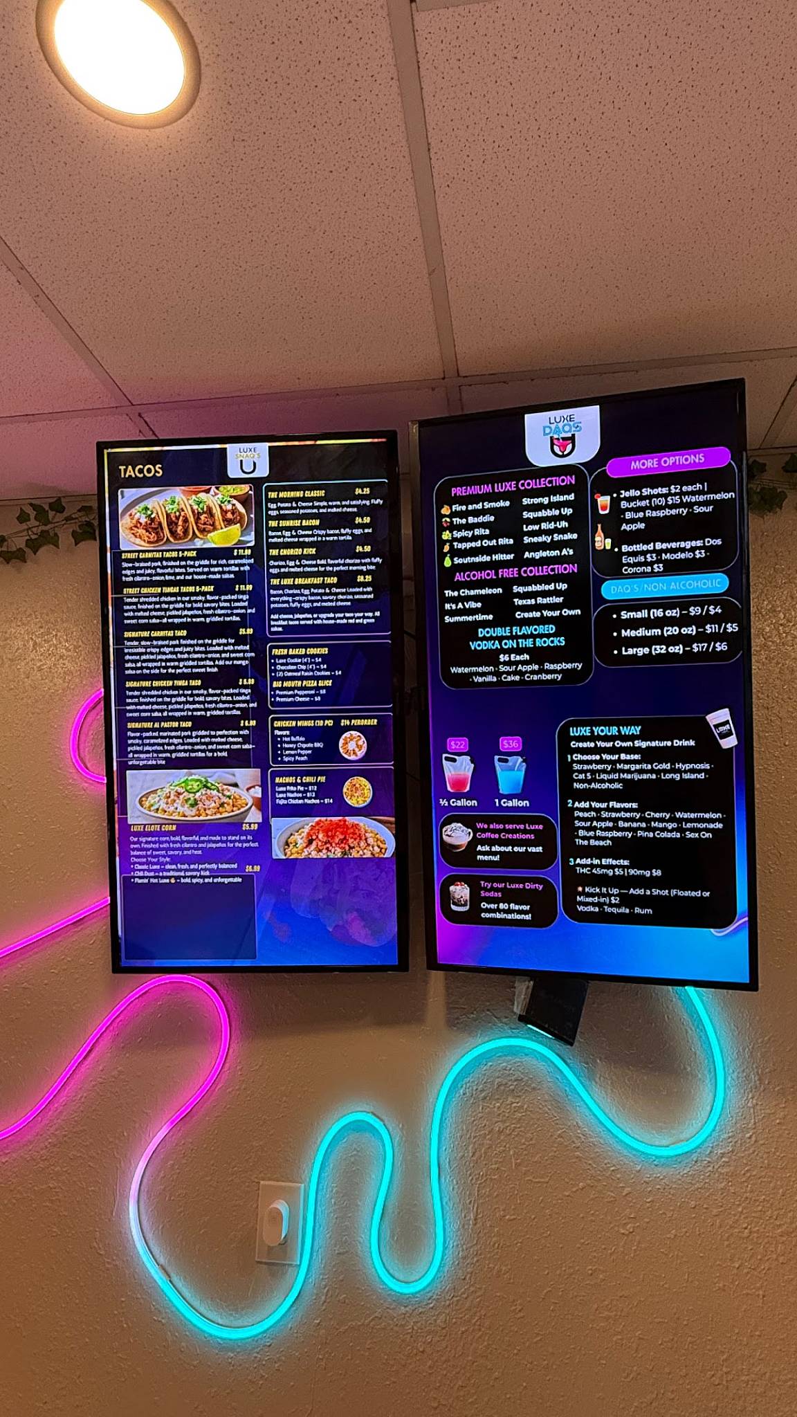 Luxe Daqs меню