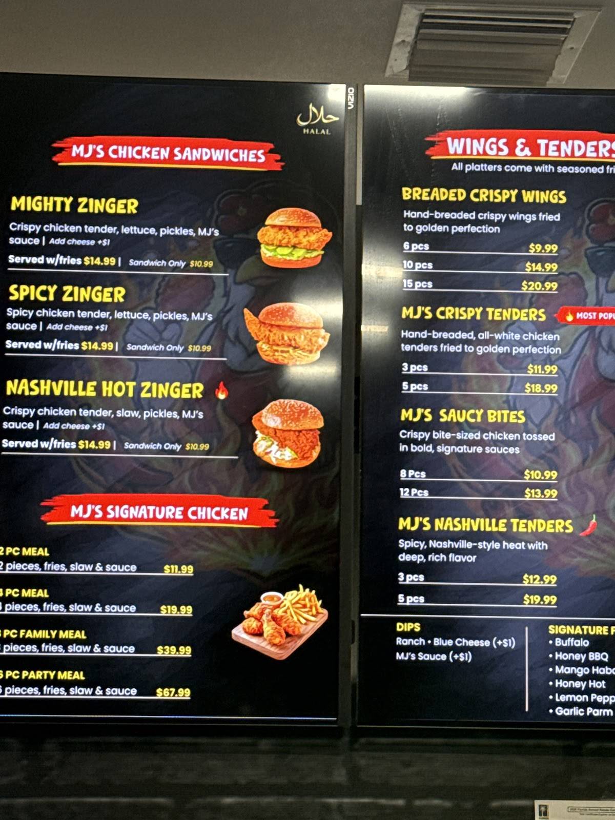 MJ’S Hot Chicken меню