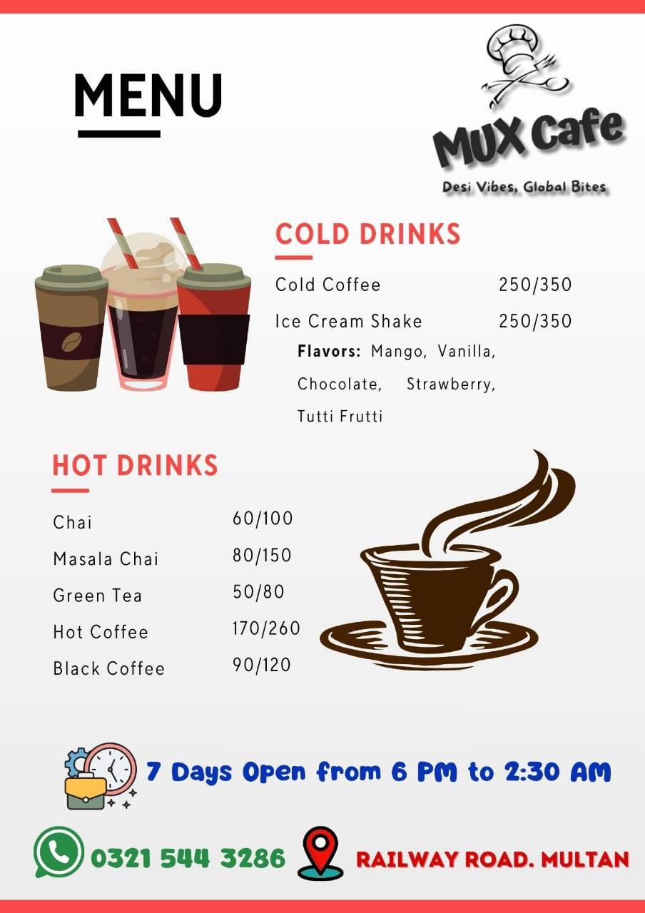 MUX CAFE меню