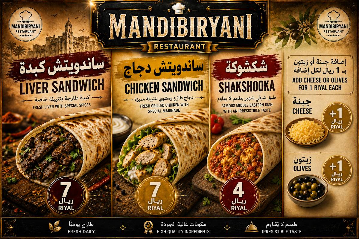 Mandi Biryani Restaurant меню