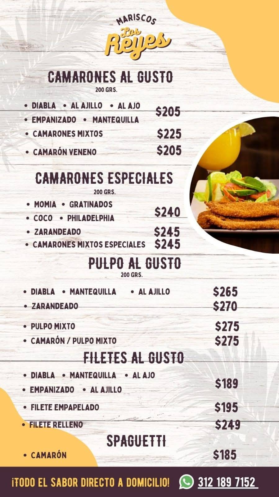 Mariscos Los Reyes меню