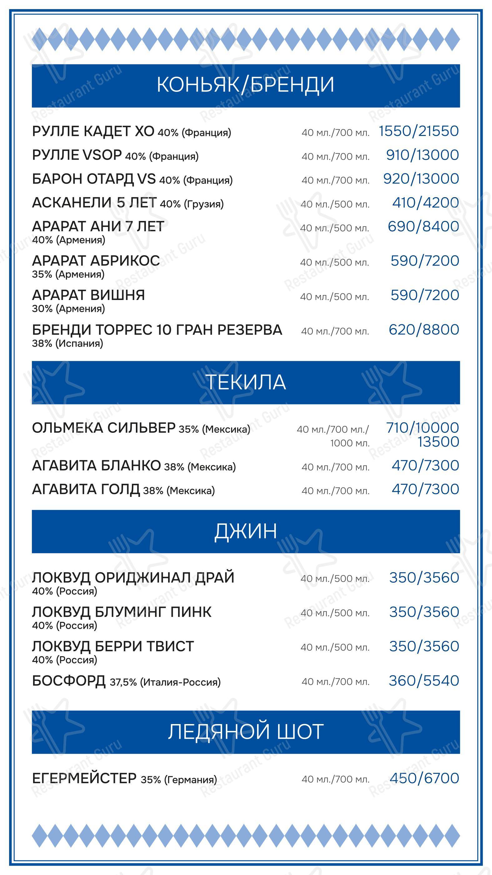 Меню ресторана Максимилианс в Самаре
